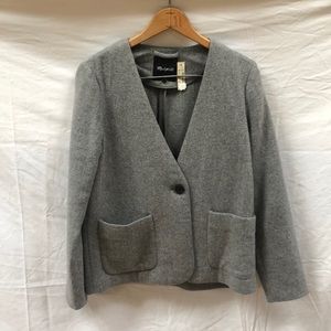Gray wool sweater jacket